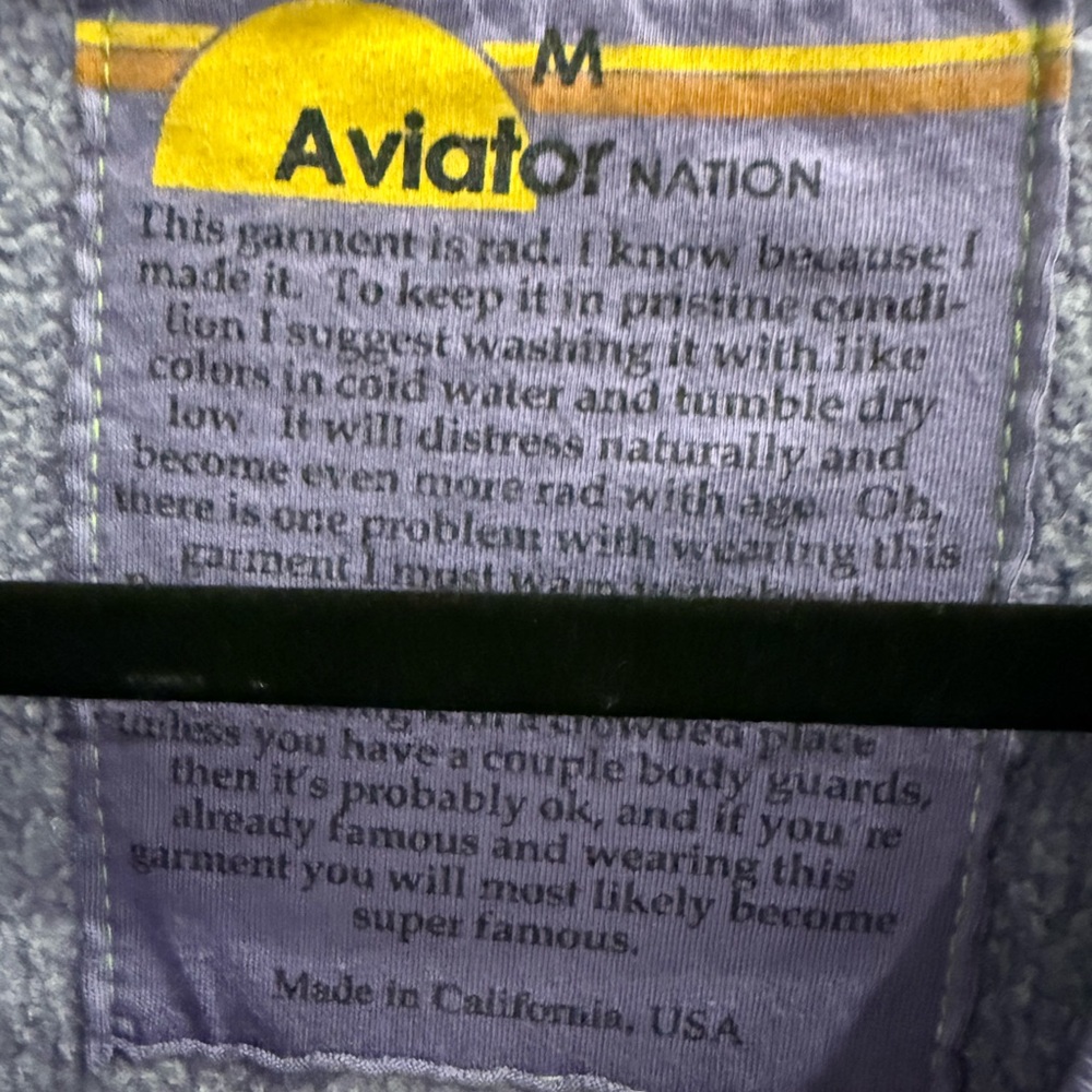 Aviator Nation Bolt 2 Crew Sweatshirt Purple Lightning Relaxed Fit M sold out - Picture 6 of 7